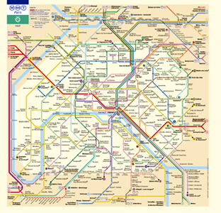 Central Paris bus map